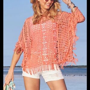 Boston Proper Crochet Pullover Poncho Size XXS/XS